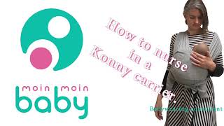 How to nurse in a Konny baby carrier - コニー抱っこ紐で授乳