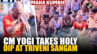 Maha Kumbh: UP CM Yogi Adityanath, Dy CMs, Cabinet Ministers take holy dip at Triveni Sangam