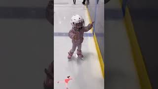 Meagan Duhamel 2-year-old daughter Zoey avoids a rear fall  learning to ice skate on Balance Blades!