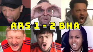 BEST COMPILATION | ARSENAL VS BRIGHTON 1-2 | WATCHALONG LIVE REACTIONS | FANS CHANNEL