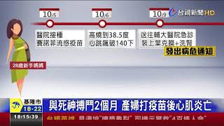 與死神搏鬥2個月產婦打疫苗後心肌炎亡