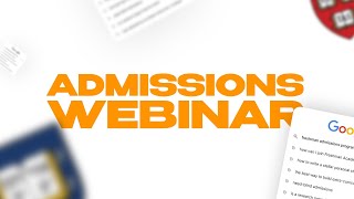Admissions Program Webinar 2025