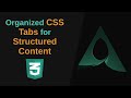 Building Organized CSS Tabs for Structured Content