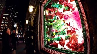 New York LIVE 5th avenue  Holiday Windows Displays in Manhattan 2019 Walking NYC 美国 纽约五大道圣诞橱窗