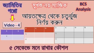 জ্যামিতির গপ্পো ৫। ৫ সেকেন্ডের মধ্যে গননা করুন আয়তক্ষেত্র। আয়তক্ষেত্র গণনার কৌশল।। BCS Analysis