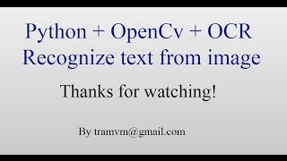 How to recognize text from image with Python OpenCv OCR ?
