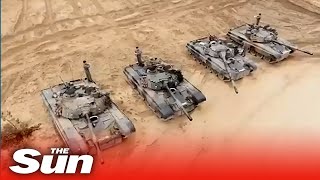 British Army shows off Challenger 2 tanks as it aims to sends military vehicles to Ukraine