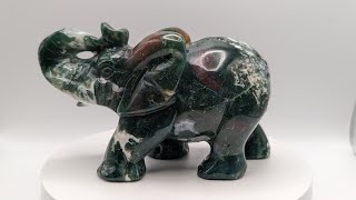 Druzy Moss Agate Elephant