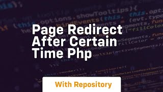 page redirect after certain time php