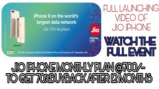 RELIANCE JIO BUMPER OFFER FOR iphone 8 and 8+ full launching  video