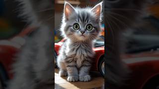 🐱 Tiny Kitten's Scary Ride on a Toy Car!😨🚗