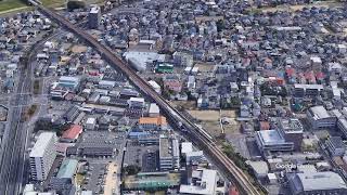 Google Earth 西川原・就実駅(岡山県) 山陽本線