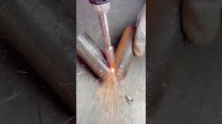 Cold welding process of steel pipe bevel joint