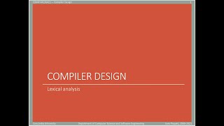 COMP442/6421 - Compiler Design - week 2 - lexical analysis