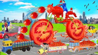 जादुई विशाल टमाटर की मोटरसाइकिल Magical Tomato Motorbike Funny Hindi Comedy Video