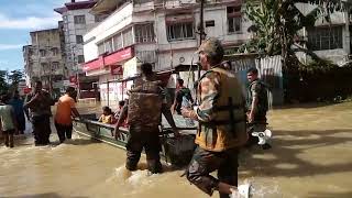 NDRF Team on Rescue mission  - Silchar  Flood  2022