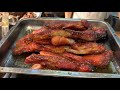 hong kong food lunch boxes of chopped bbq pork roasted pig u0026 chickens