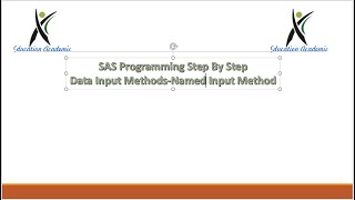 SAS Programming StepByStep Named Input Method