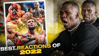Israel Adesanya Reacting to an INSANE Year of UFC Fights | Best Reactions of 2022