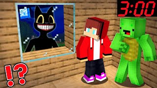 Why Scary CARTOON CAT Attack JJ and Mikey's House At Night in Minecraft - Maizen