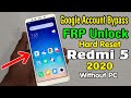 Redmi 5 (MDI1) Hard Reset & Google FRP Bypass 2020 || MIUI 11 (Without PC)