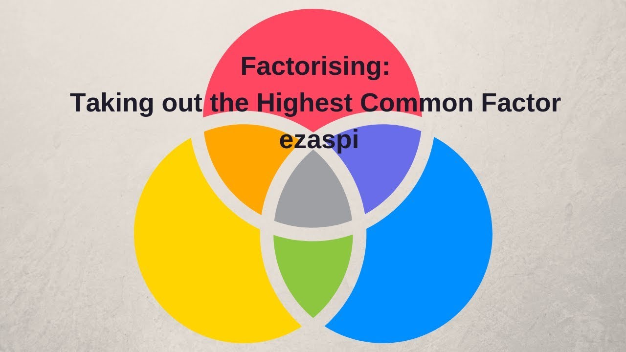 Algebra: Factorising By Taking Out A Common Factor - YouTube