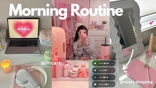 9am MORNING ROUTINE ✨🎀🐚 روتيني الصباحي ( skincare 🧴, breakfast 🥞 )