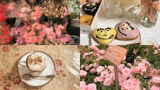 vlog｜母の日のお祝い💐おうちカフェ☕.綺麗なバラに囲まれた休日🧺.