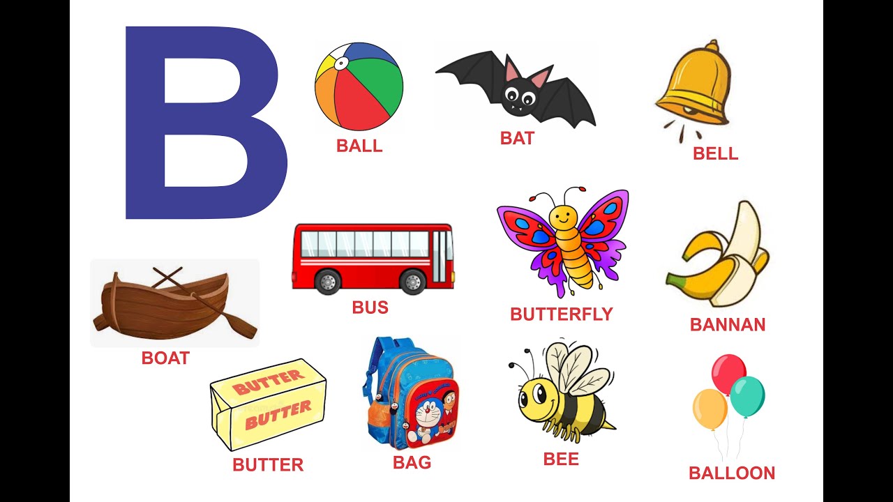 B Alphabet Words With Image | Aelu Kids #alphabet #learningabcs # ...