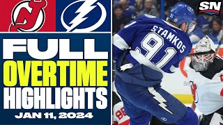 New Jersey Devils at Tampa Bay Lightning | FULL Overtime Highlights - January 11, 2024