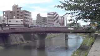 久しぶりの晴天の鹿児島市＊甲突川＊新上橋付近＊７８７系列車通過🎵