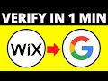 How To Verify Wix Website To Google Search Console (2021)