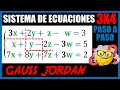 Sistema de ecuaciones 3x4 método Gauss Jordan