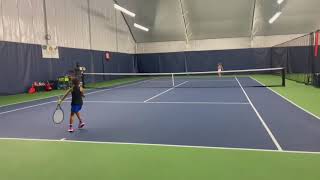 7 year old Tennis Prodigy M3 vs JUNIOR IN HIGH-SCHOOL PRACTICE MATCH