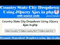 Dependent Drop Down list In PHP and MySQL using jQuery Ajax