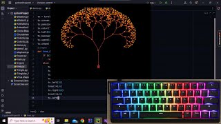 ASMR Programming - Tree Shape Python Turtle - No Talking