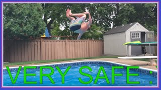 CAN I SEND A GAINER off my home diving board?!  |  Trying something new for these pool diving tricks