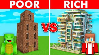 Mikey POOR vs JJ RICH Skyscraper Survival Battle in Minecraft (Maizen)