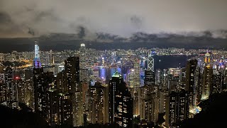 Peak Tram (山顶缆车) & Victoria Harbor, Hong Kong | City Night View
