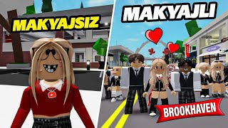 MAKYAJ YAPARAK OKULA GİTTİM YENİ BİRİSİ SANDILAR ROBLOX BROOKHAVEN🏡RP