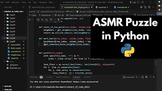 ASMR Coding: Solving Python Puzzles (Advent of Code 21 - Day 9)