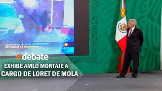 Exhiben en La Mañanera de AMLO montaje del caso Florece Cassez a cargo de Loret de Mola