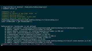 Node.js and mongodb installation problem fix, ReferenceError for Text Encoder