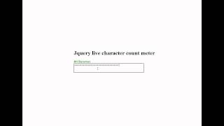 Jquery Tutorial (Live character counter)