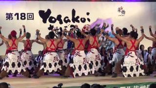 20151018YOSAKOI佐世保祭りファイナル長崎大学突風左側