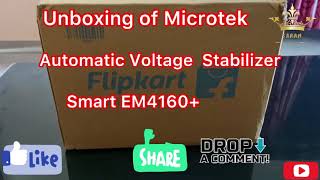 Unboxing of Microtek Automatic Voltage Stabilizer Model (Smart EM 4160+) purchased by flipkart