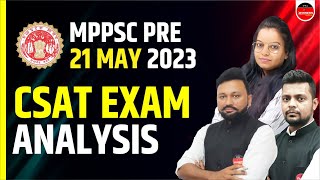 MPPSC PRE 2022 EXAM ANALYSIS | 21 MAY 2023 | CSAT ANALYSIS | MPPSC PRELIMS CSAT PAPER ANALYSIS 2022