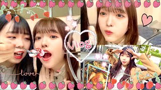 【ヒルトンホテル】いちごアフタヌーンティーでラブラブスイーツ女子会🍓💓【Vlog】