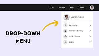 How To Make Drop-down Profile Menu Using HTML CSS & JavaScript | Toggle Menu For Website