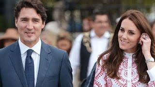 Canadian Prime Minister Justin Trudeau greets Duke and Duchess of Cambridge